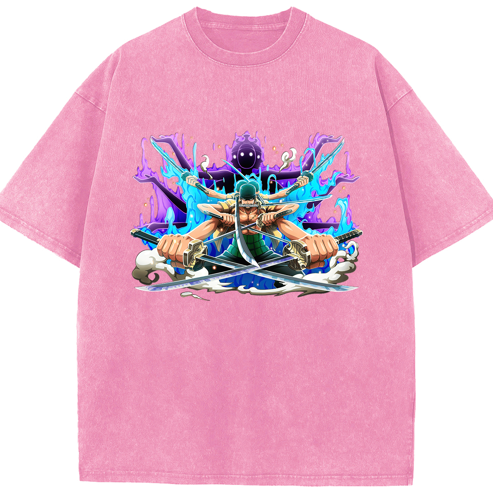 ワンピース ロロノア・ゾロ ONE PIECE Roronoa Zoro 綿100% ヴィンテージ風 半袖Tシャツ（フロントプリント）